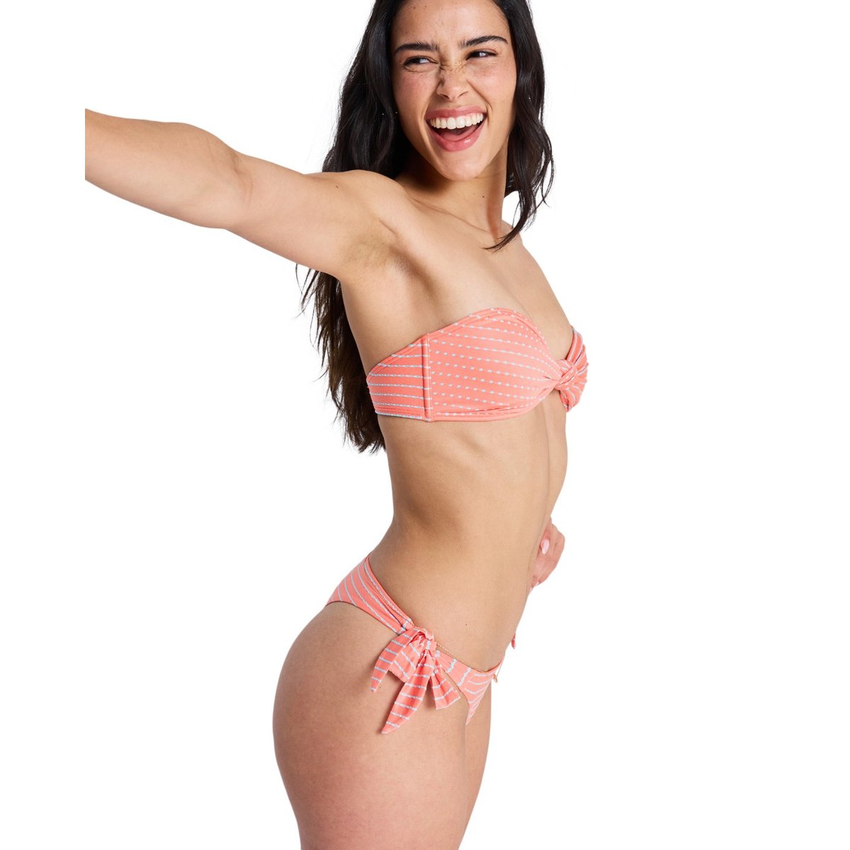 Haut de maillot de bain bikini bandeau WAVY BABY BANDEAU. orange camellia, ROXY