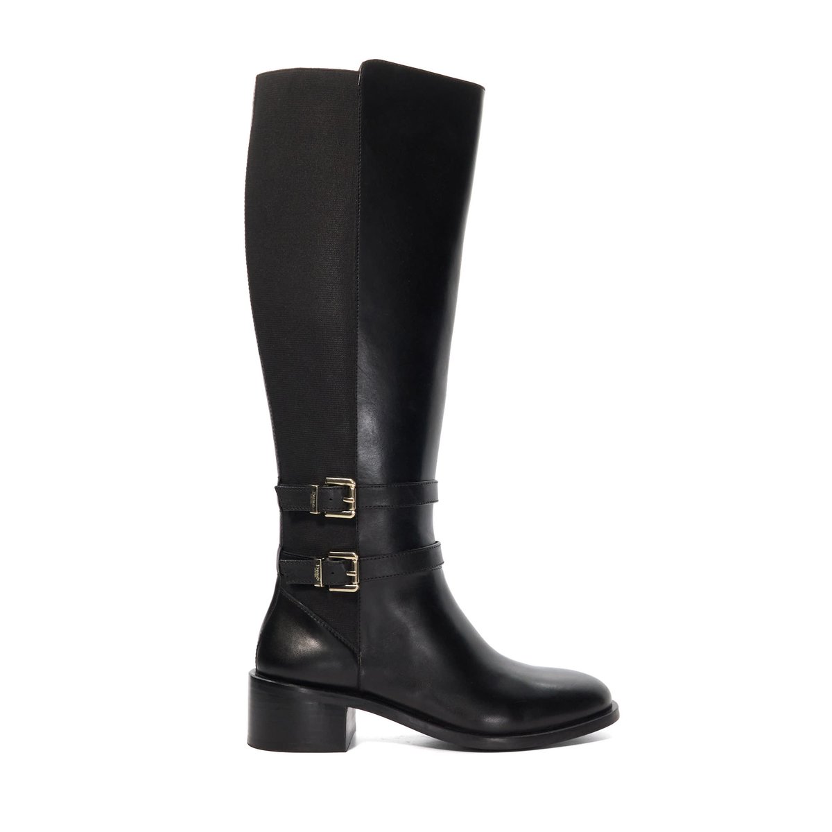 Bottes cavalières au genou en cuir - TATTER black-leather, DUNE LONDON