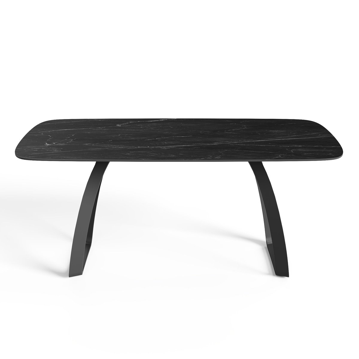 Table à manger extensible en céramique DAHLIA carrara noir et noir, SIA HOME