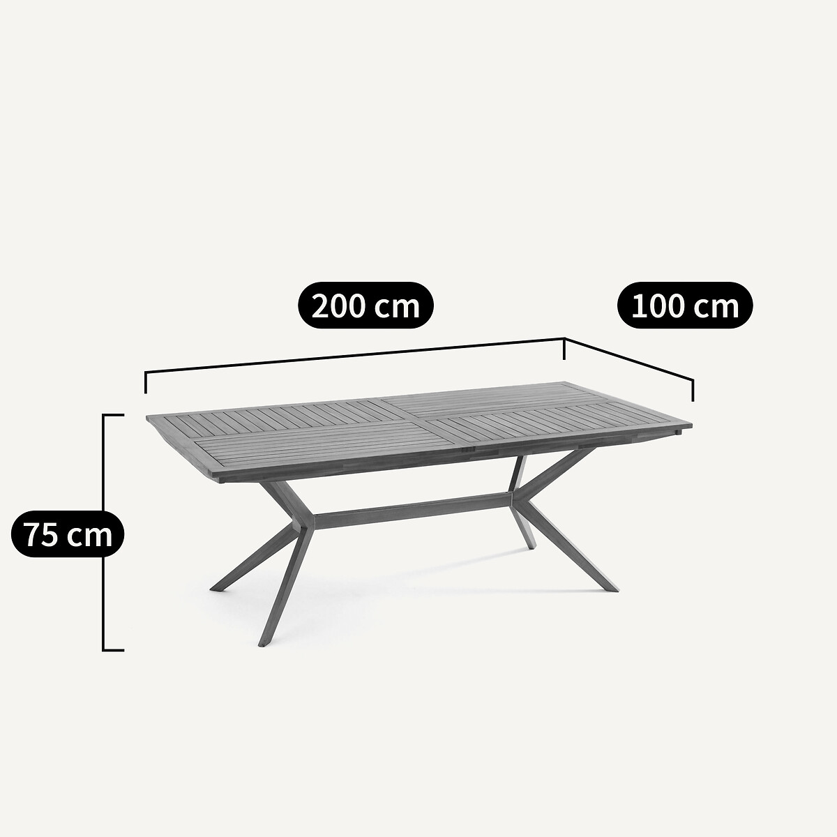 Jakta Rectangular Acacia Garden Table natural, AM.PM