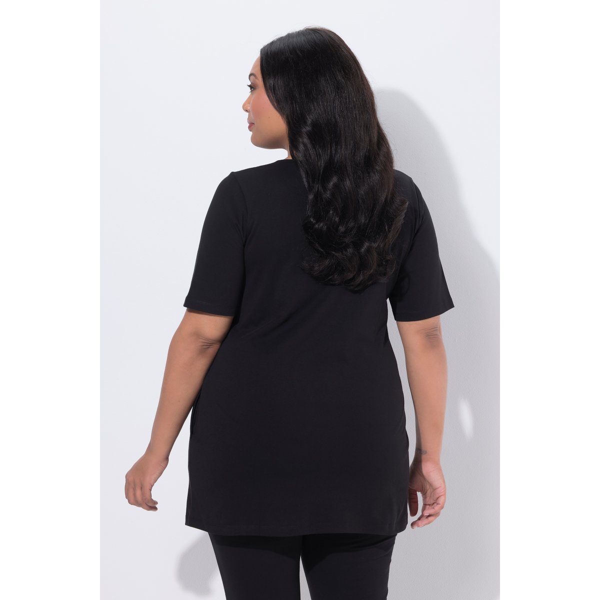 T-shirt long noir, ULLA POPKEN