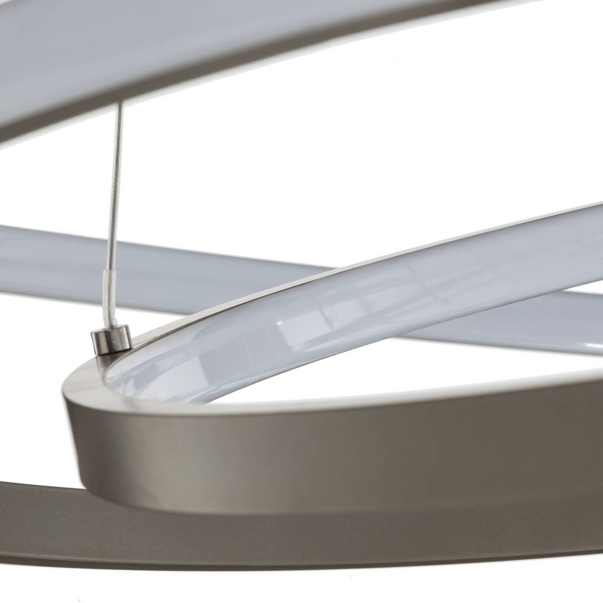 Suspension en métal moderneLED, Ezana nickel, LUCANDE