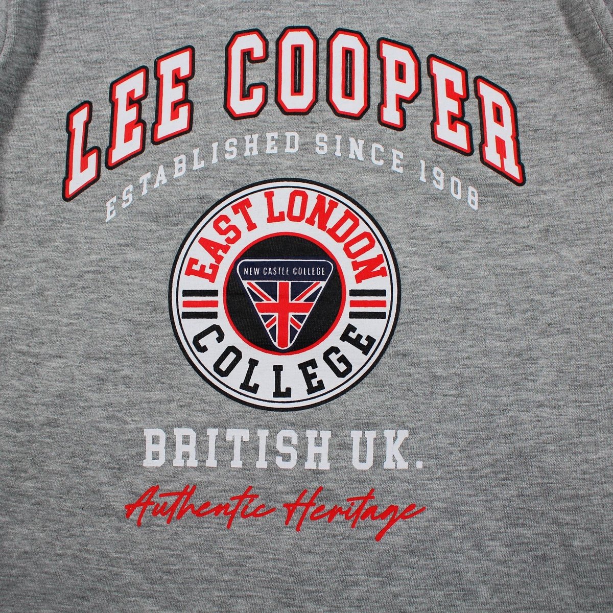 T-shirt manches courtes imprimé, col rond SURF CLUB gris, LEE COOPER