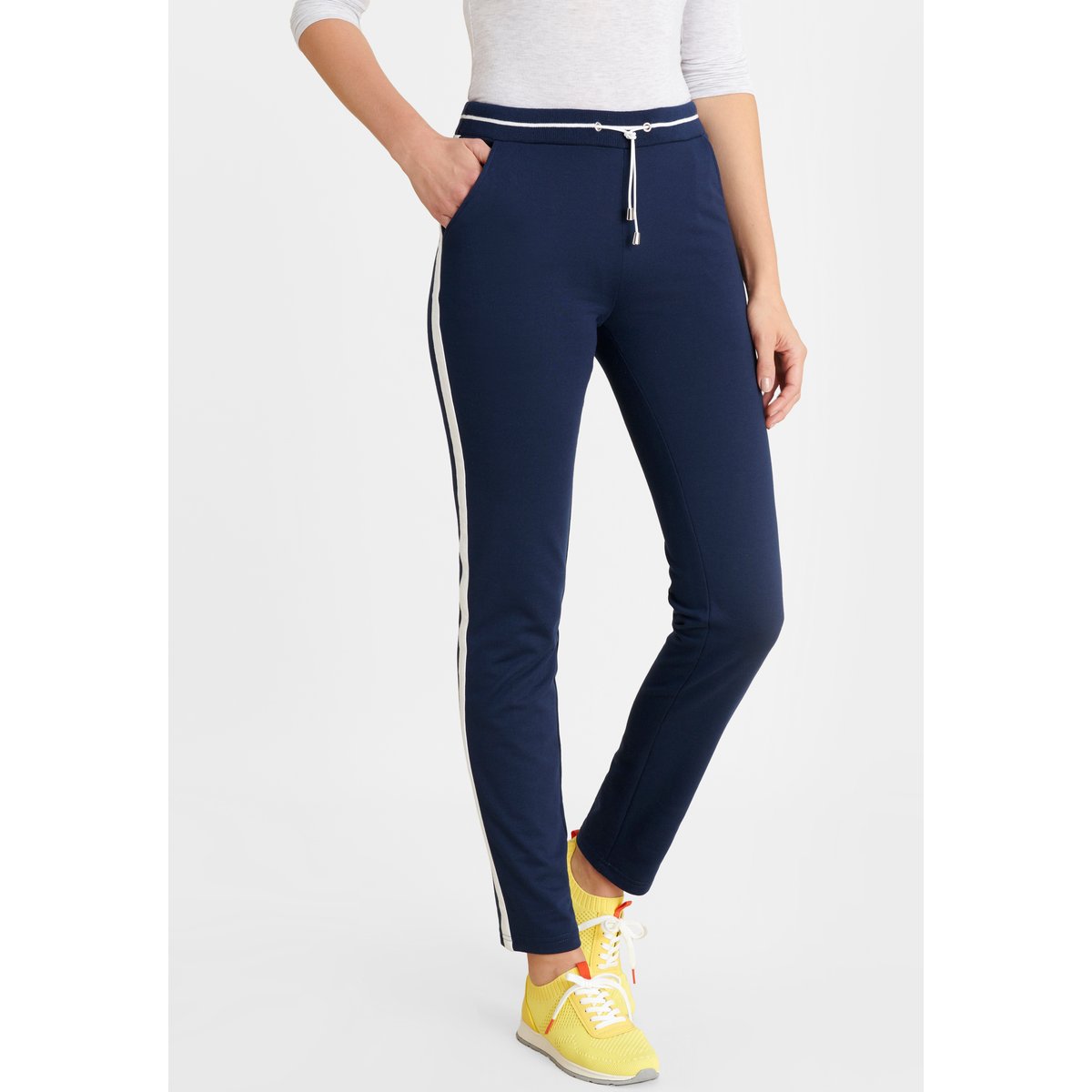 Pantalon détente molleton intérieur bouclette bleu marine, DAMART