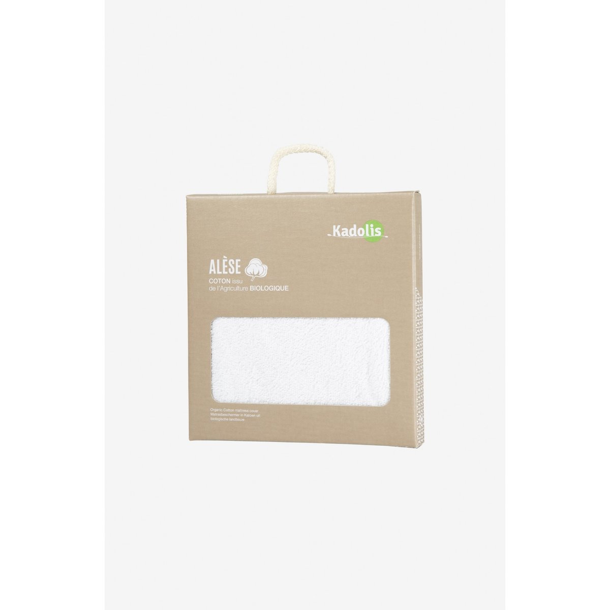 Alèse Berceau Imperméable BOUCLETTE COTON BIO blanc, KADOLIS