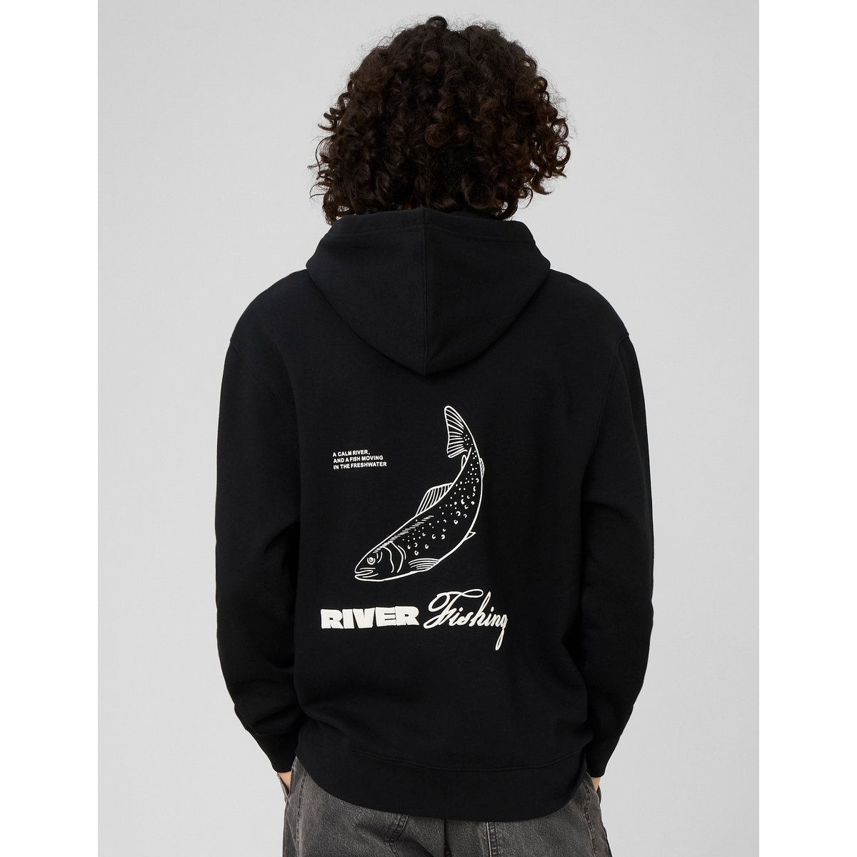 Sweat imprimé devant/dos noir, BZB