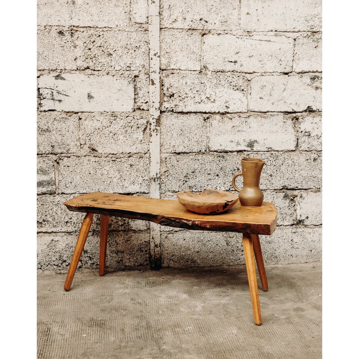 Banc brutaliste Antoine N°206 - Bon état bois, DEBONGOUT