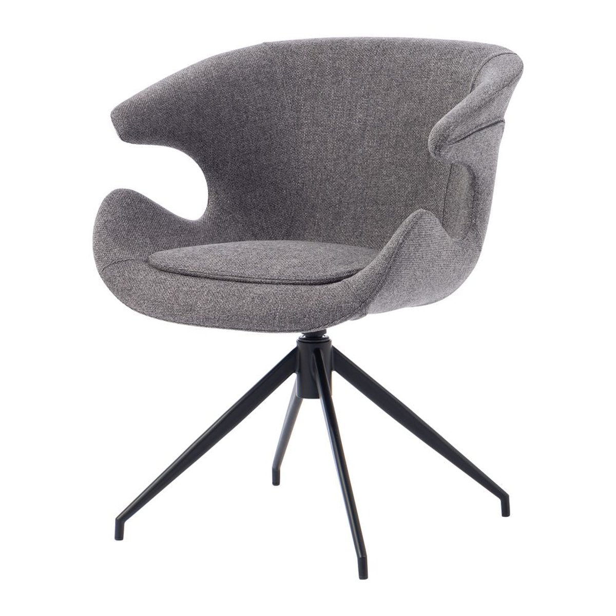 Chaise repas accoudoir tissu gris foncé, ZAGO