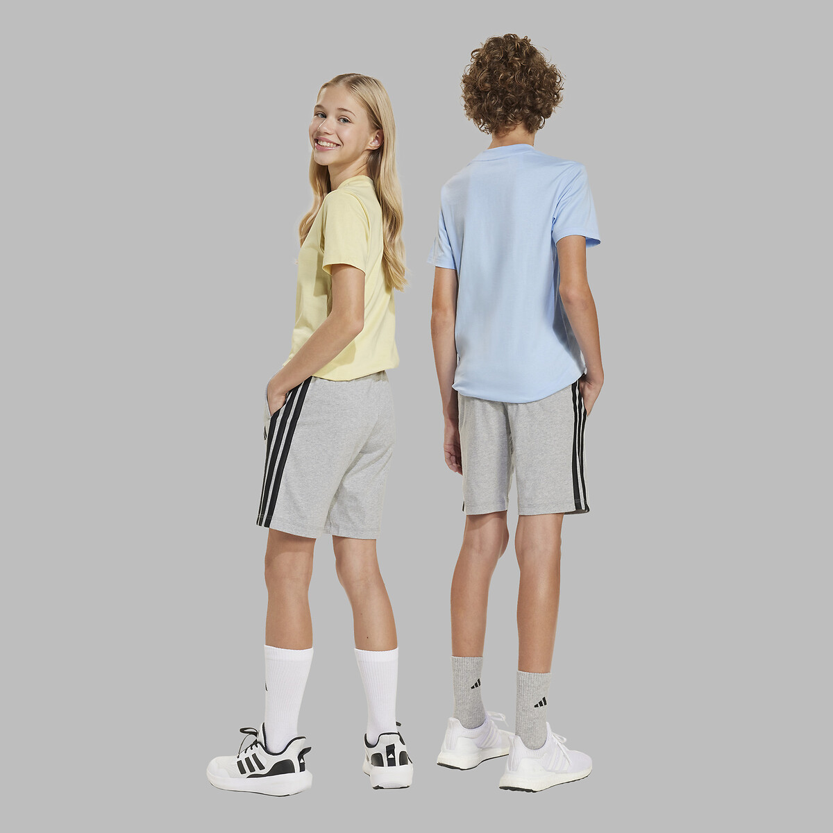 Short 7/8-15/16 ans gris/noir, ADIDAS SPORTSWEAR