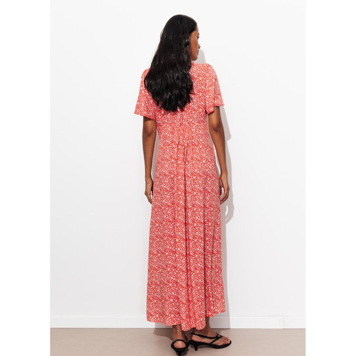 Robe longue imprimée imprimé rouge, PROMOD