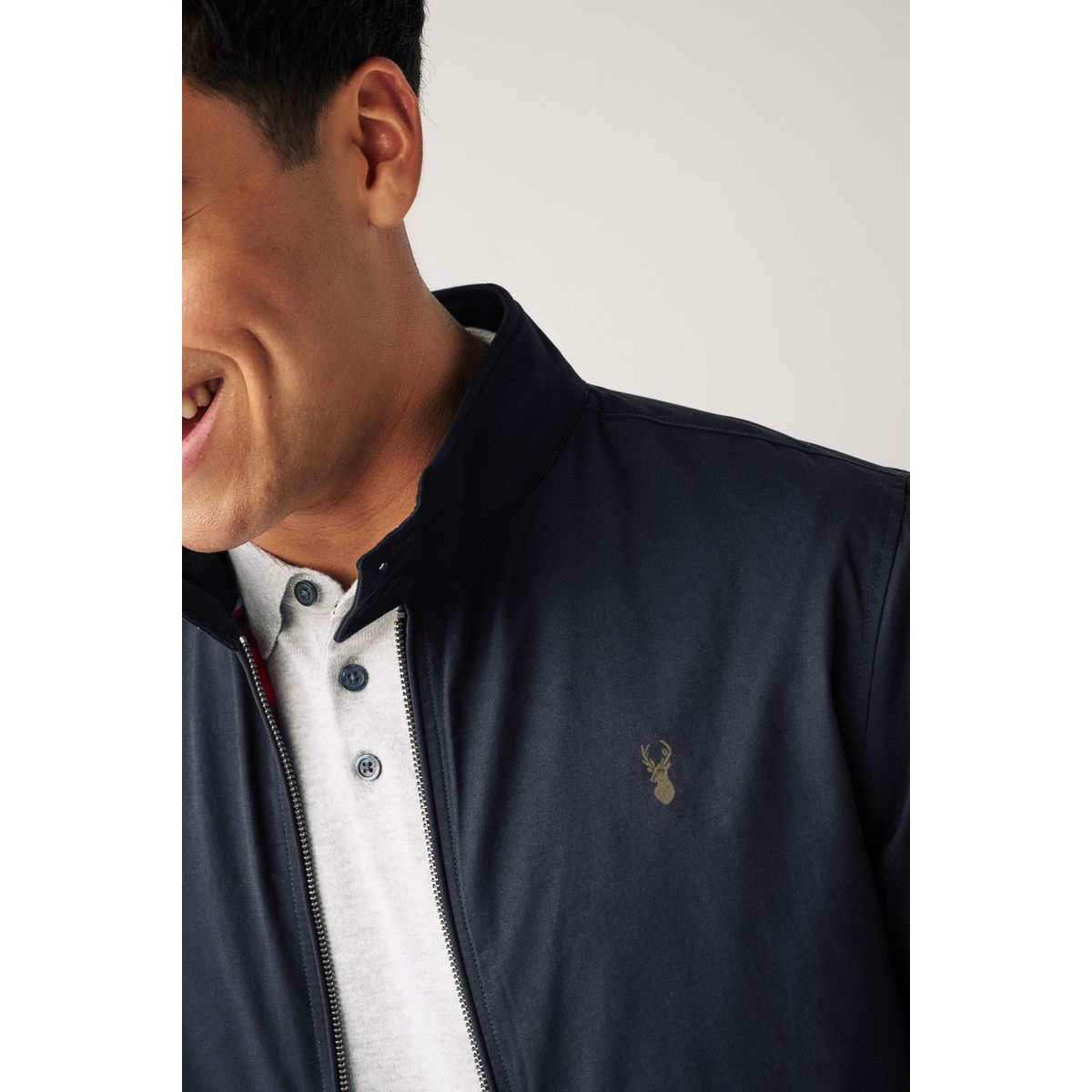Blouson harrington déperlant doublure bleu marine, NEXT