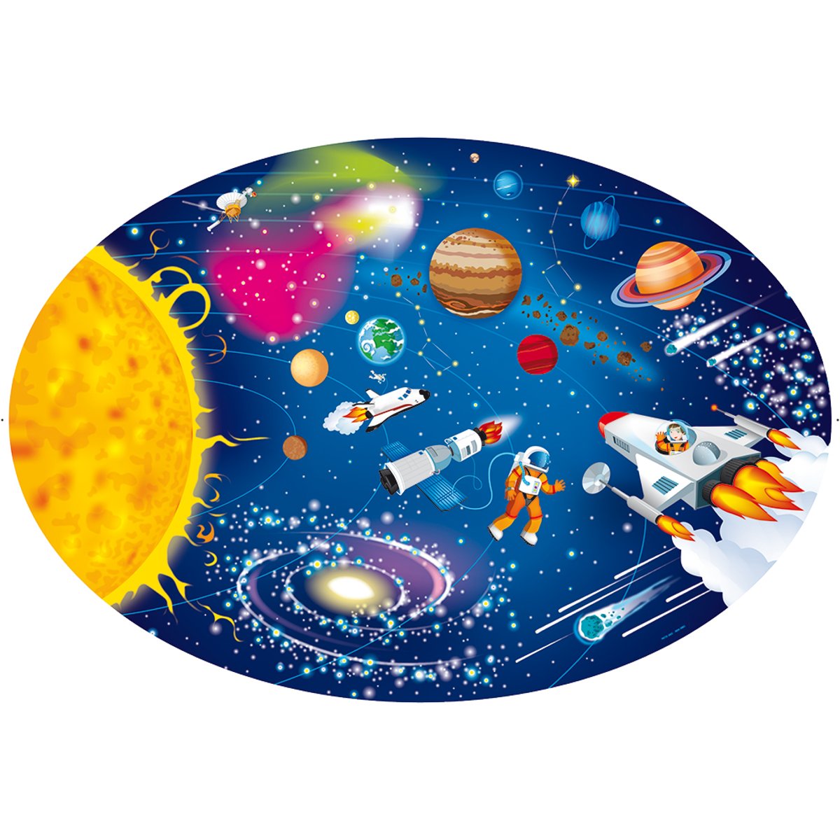 Puzzle & Livre - Voyagez, découvrez, explorez, L'Espace, le système solaire bleu, SASSI