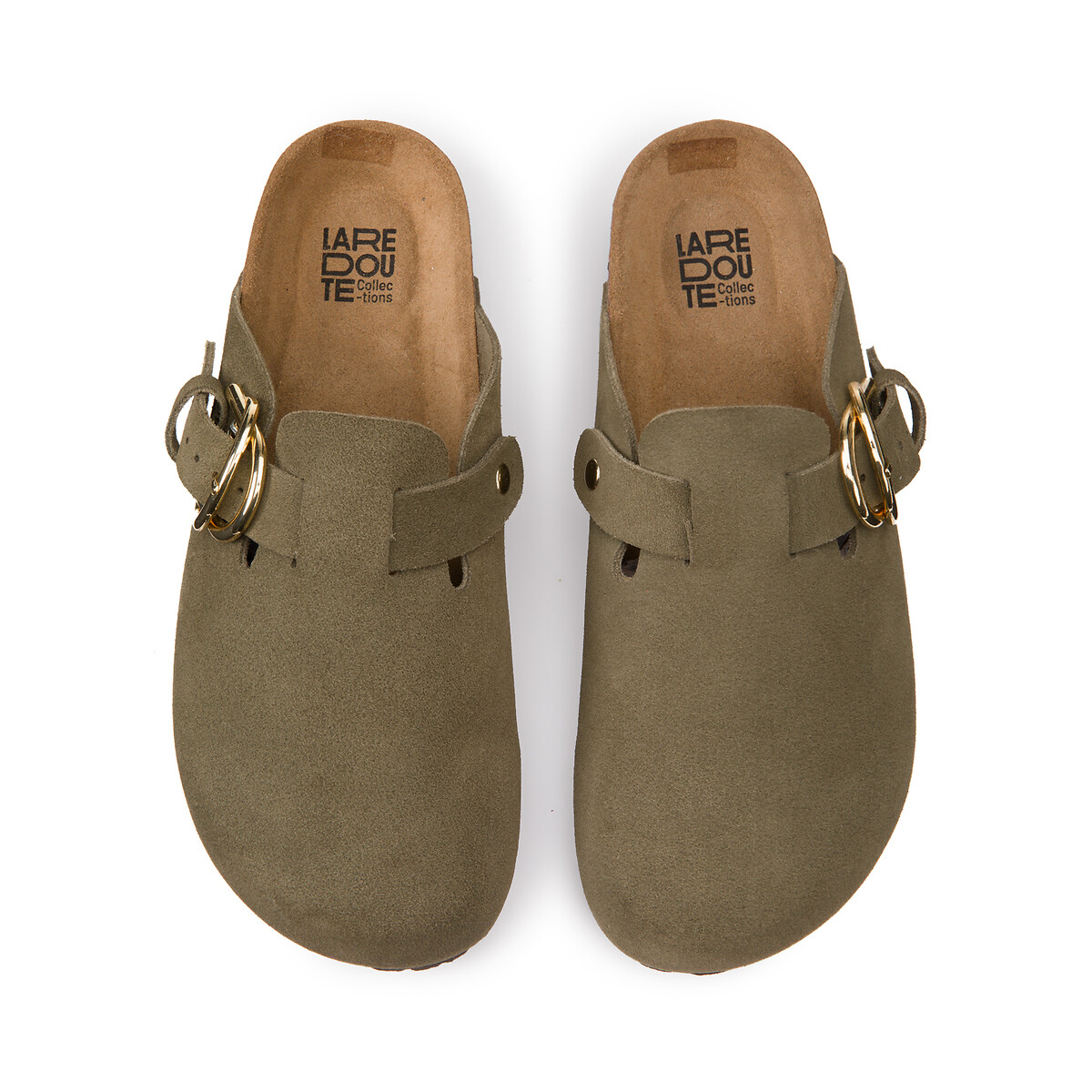 Suede Clog Mules khaki, LA REDOUTE COLLECTIONS