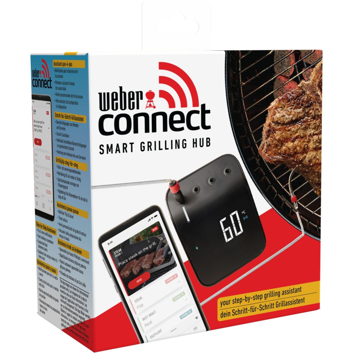 Thermomètre de cuisson Connect smart Grilling Hub noir, WEBER