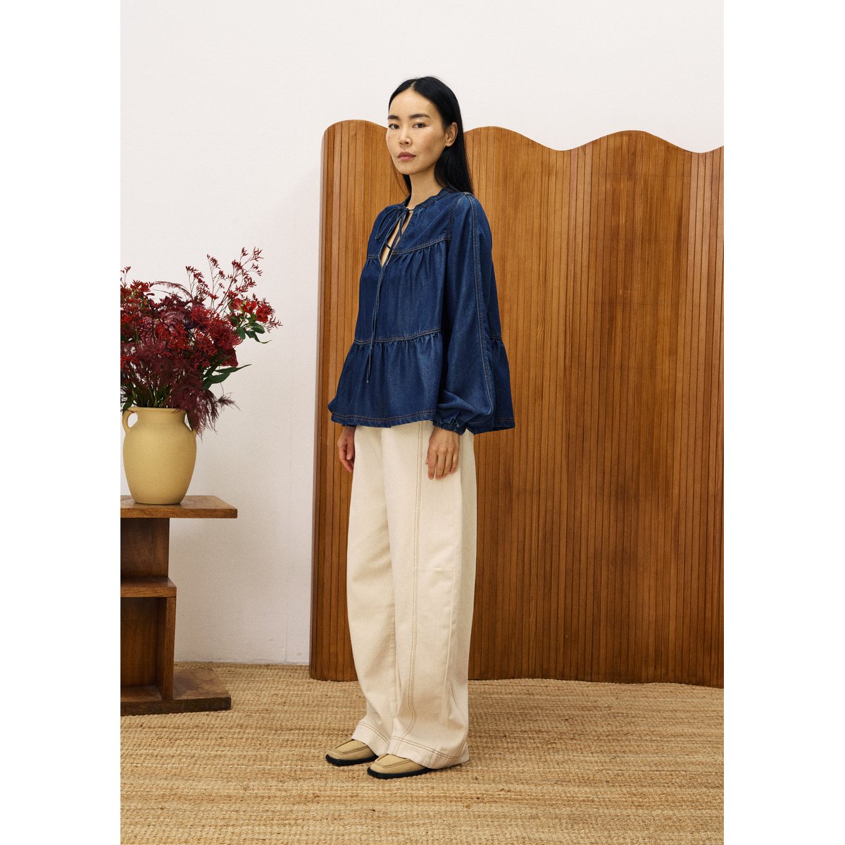 Blouse CIXOUS bleu jean, FRNCH