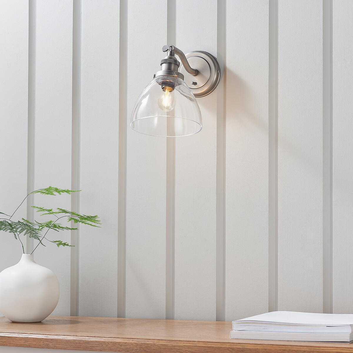 Henne Resto Style Wall Light in Brushed Silver silver-coloured, ÉDITÉ
