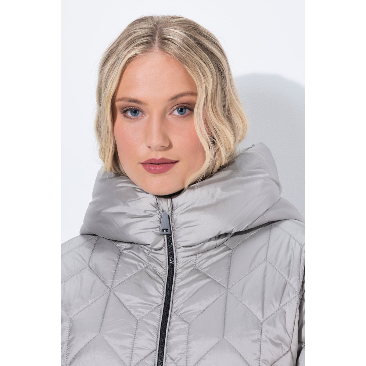 Manteau technique matelassé HYPAR à capuche gris moyen, ULLA POPKEN