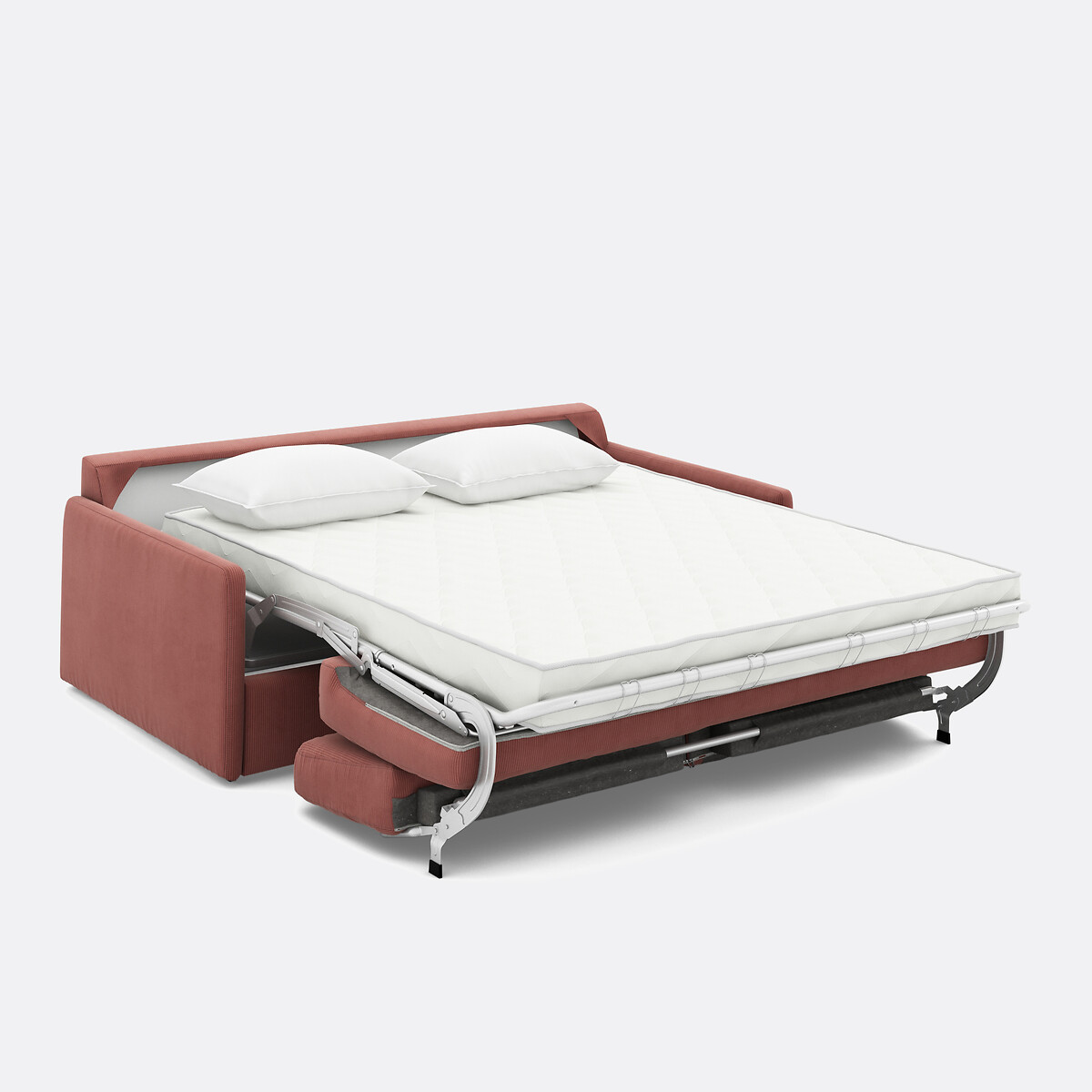 Sofá cama de terciopelo fino acanalado, Premium HR, Marta rosa , LA REDOUTE INTERIEURS