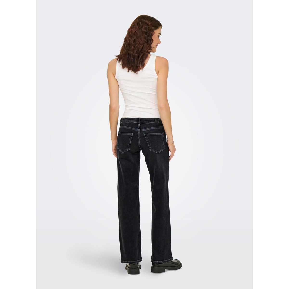 Jean À Jambe Large washed black, ONLY