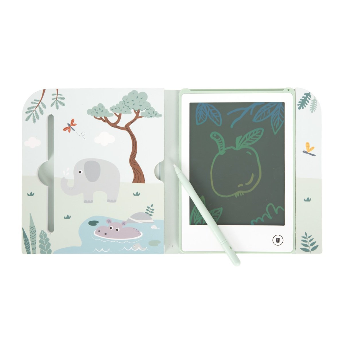 Livre de coloriage LCD motifs Safari vert, SMALL FOOT COMPANY