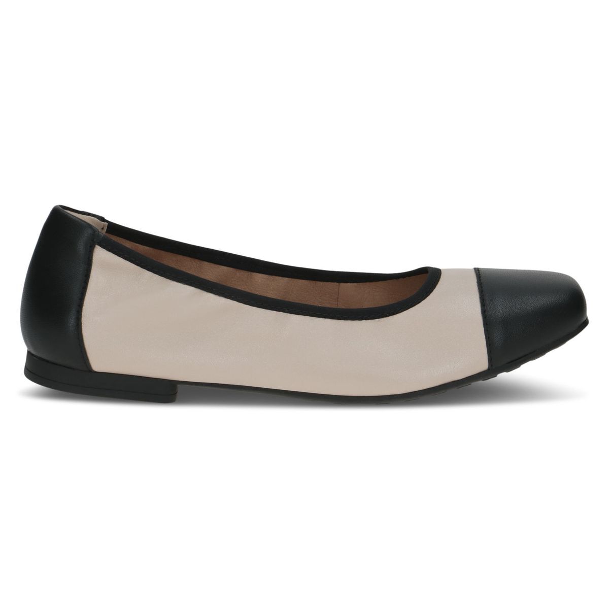 Ballerine en cuir beige ivoire caoutchouc, CAPRICE