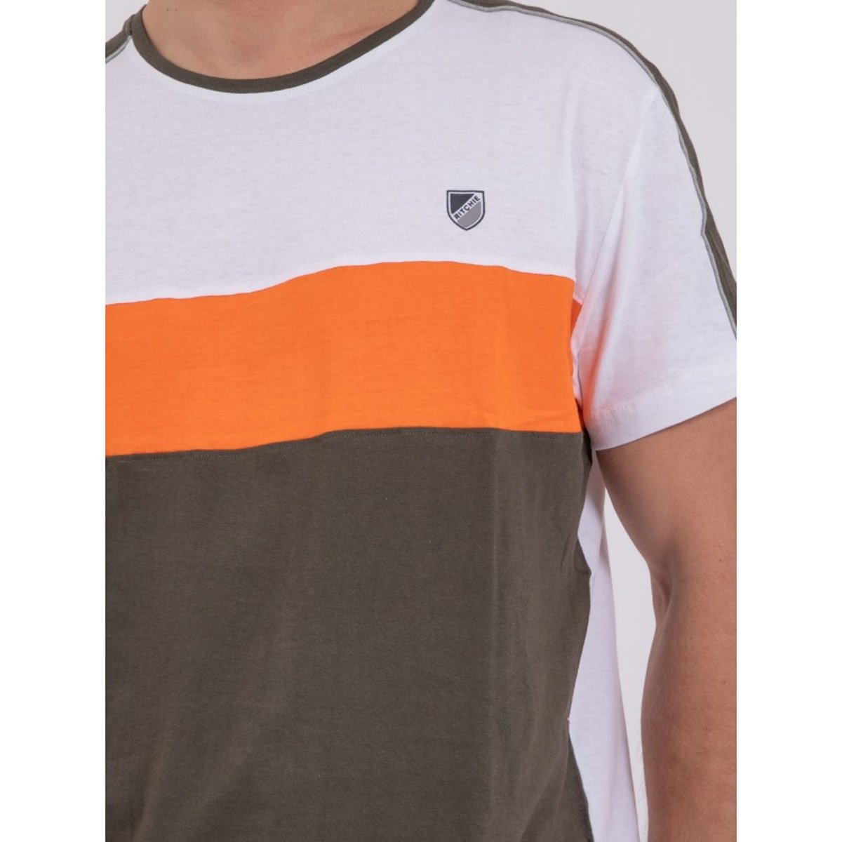 T-shirt Col Rond Pur Coton Nabalia kaki, RITCHIE