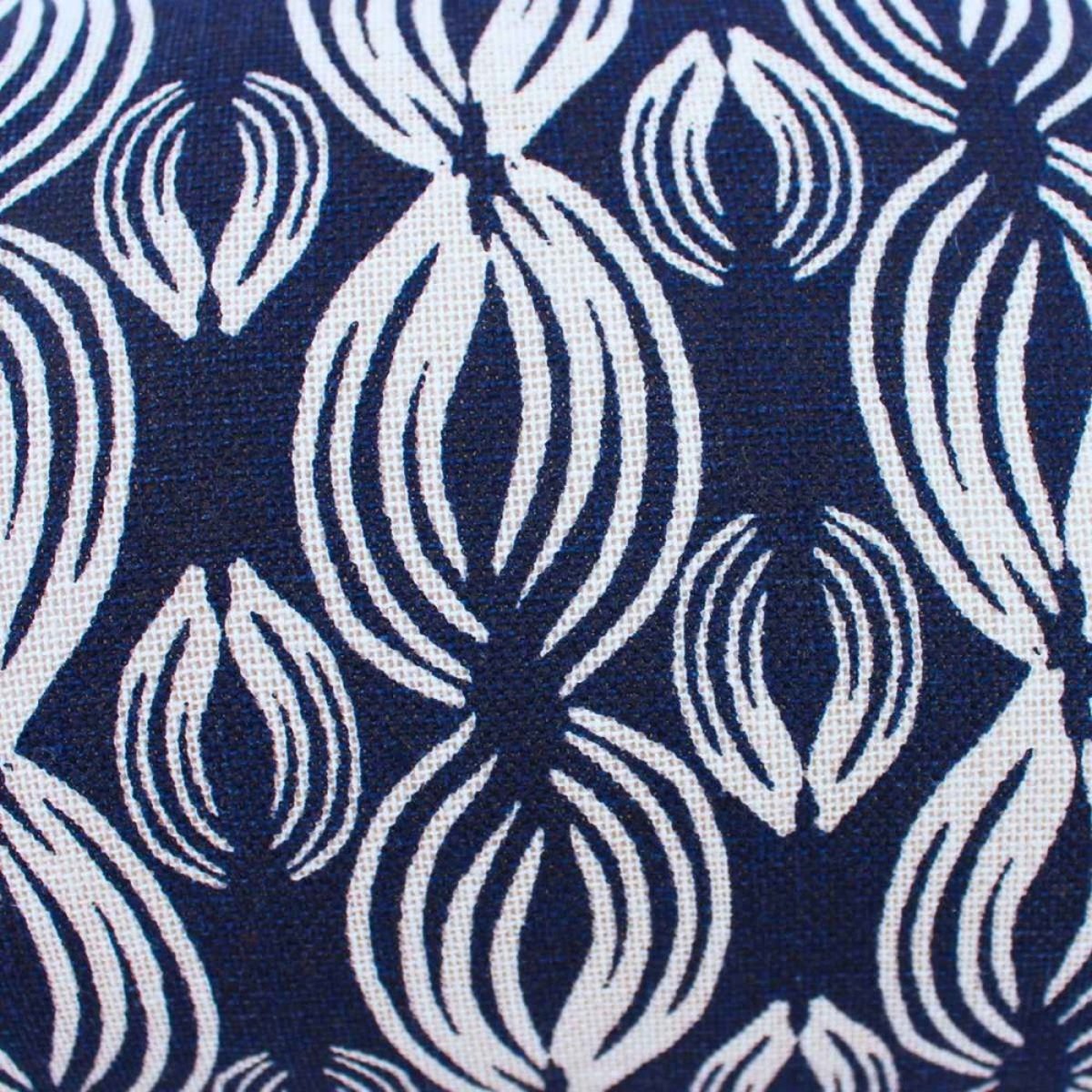 Coussin polochon imprimé géométrique 16x38cm bleu, ORNAMI