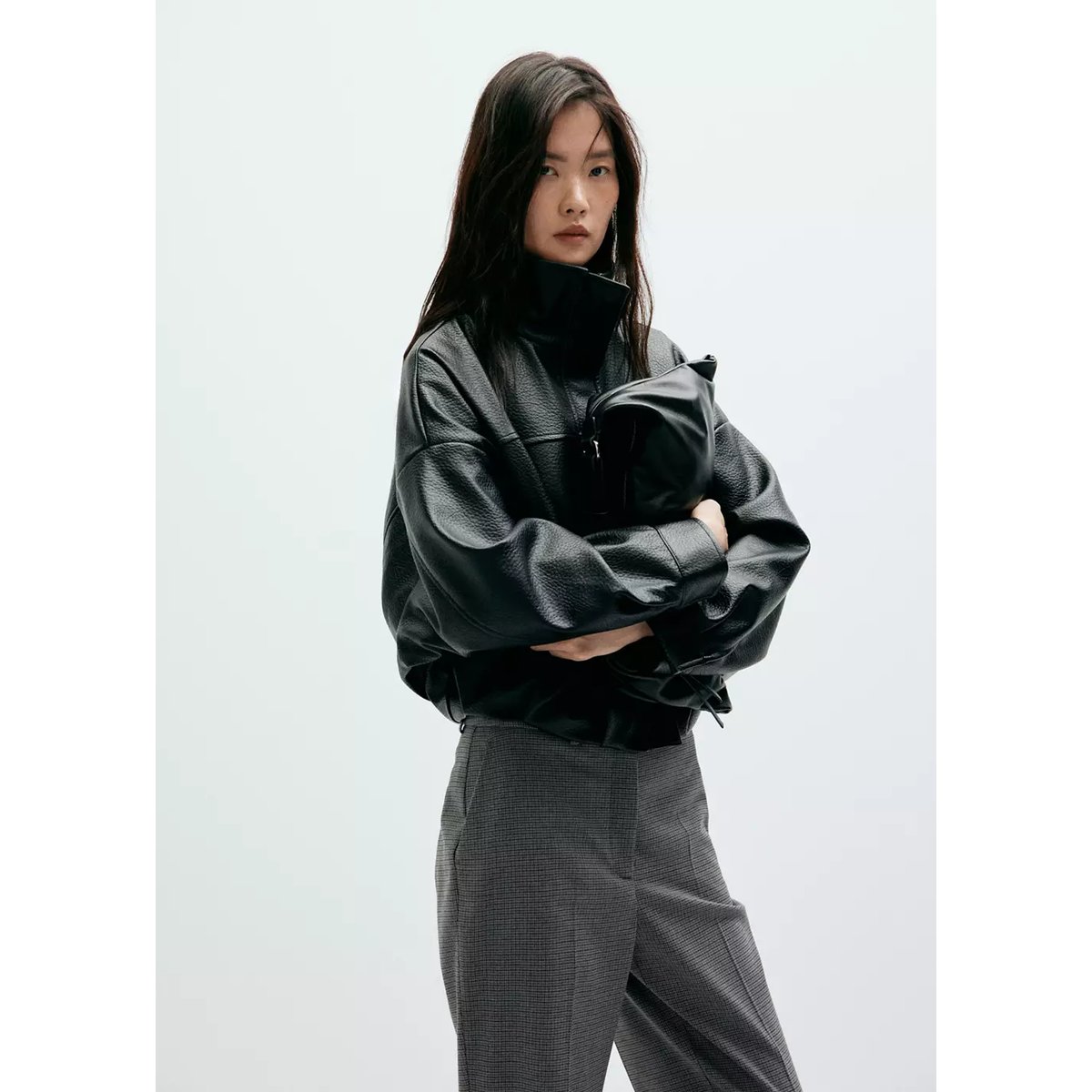 Pantalon droit fines rayures bleu, MANGO