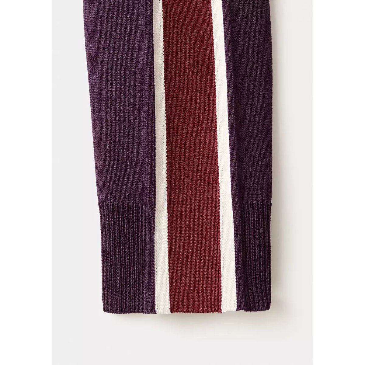Cardigan rayures contraste zip lie de vin, MANGO
