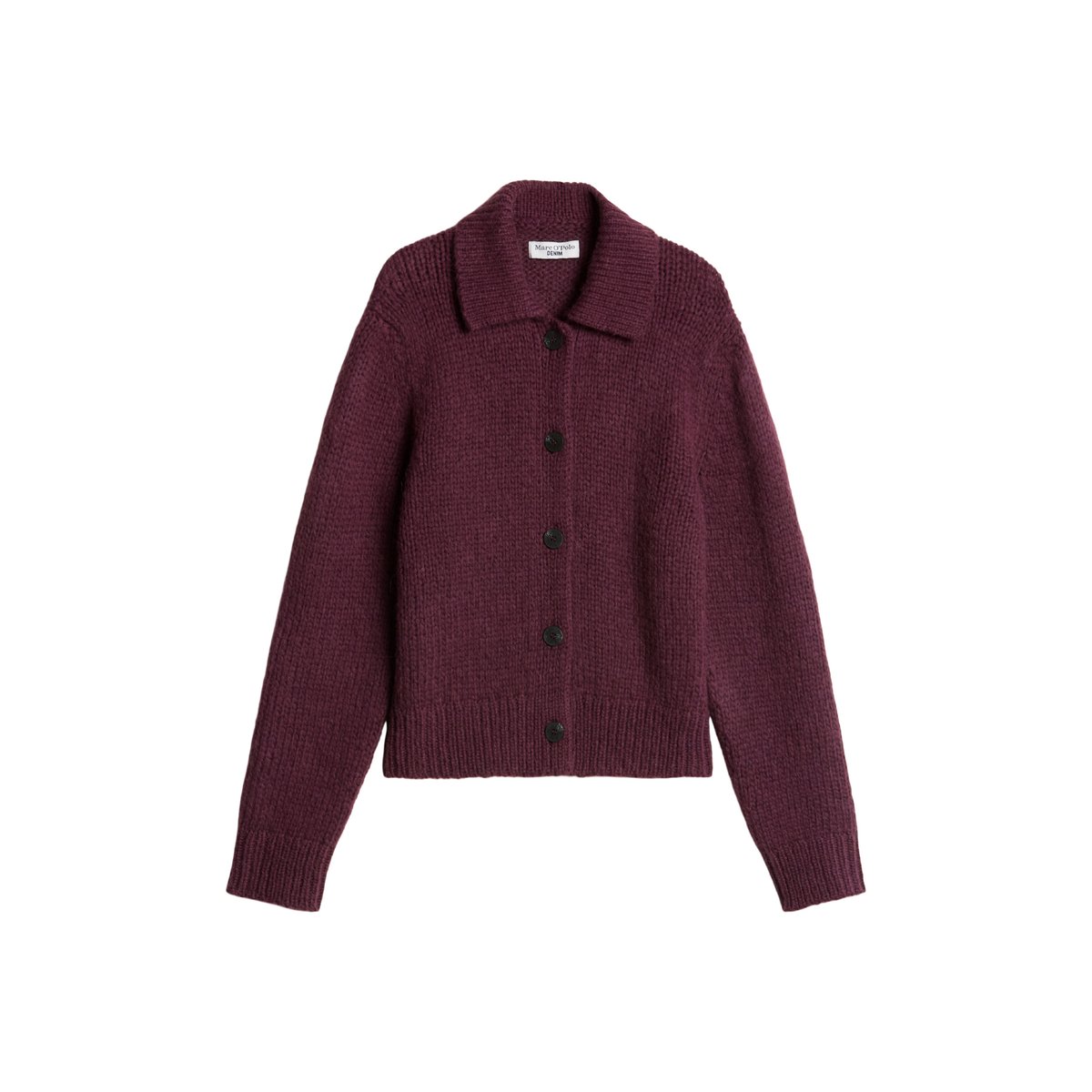 Cardigan épais, coupe classique en mélange de laine vierge douce rouge, MARC O’POLO DENIM