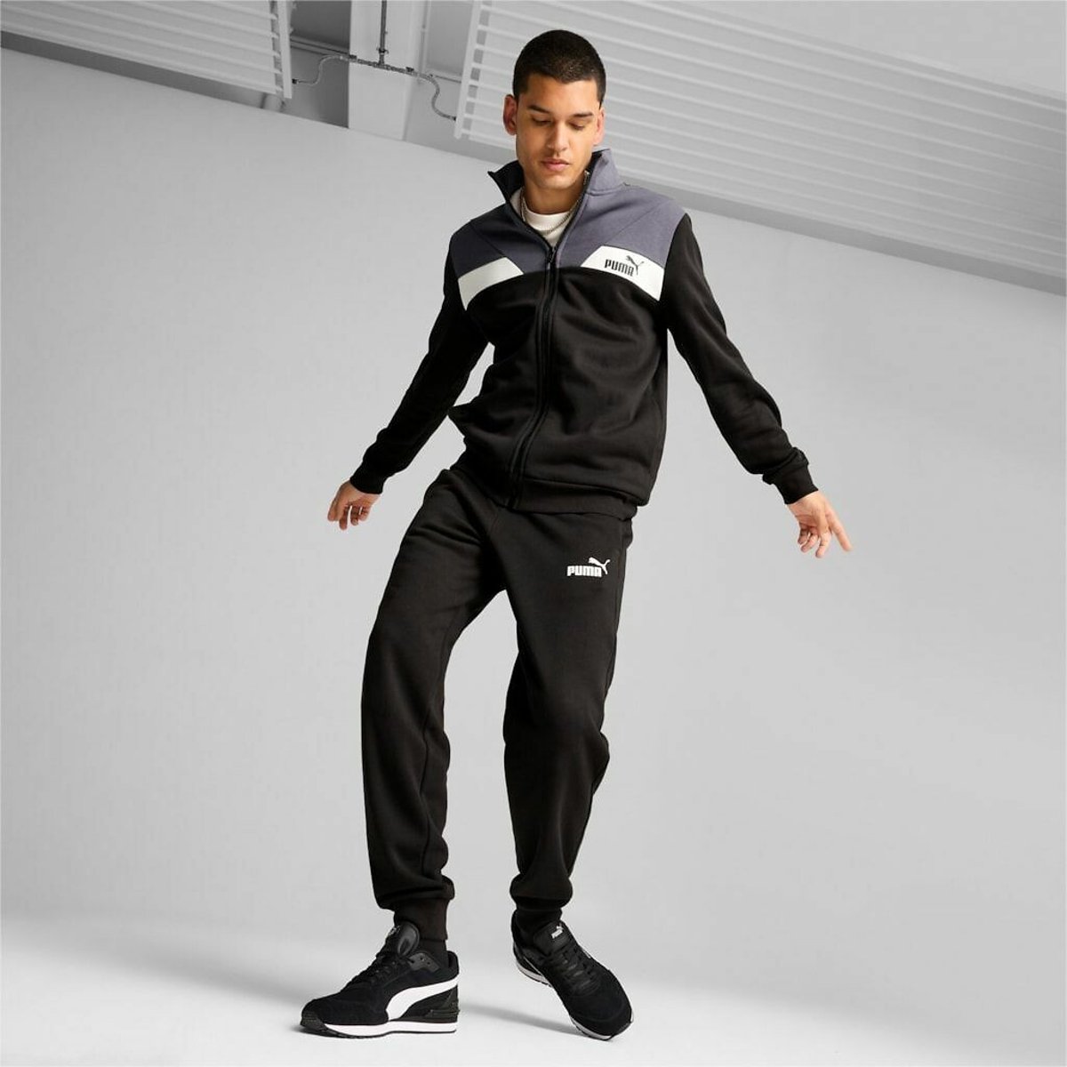 Ensemble de jogging petit logo en molleton noir, PUMA