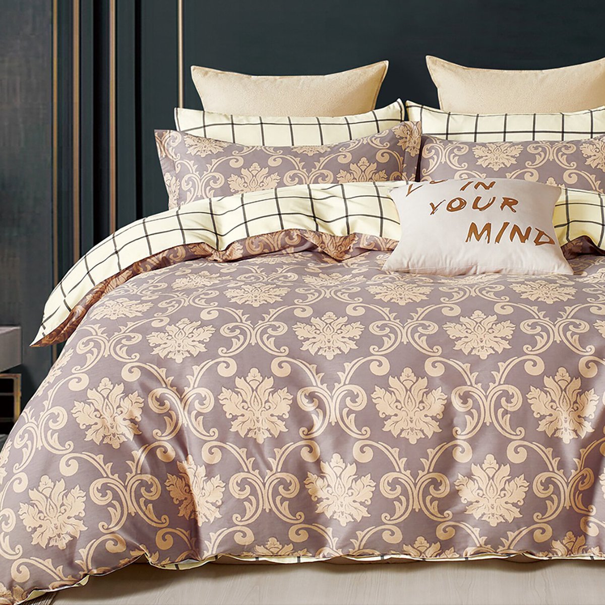 Parure housse de couette en percale de coton, Orévance multicolore, C DESIGN HOME TEXTILE