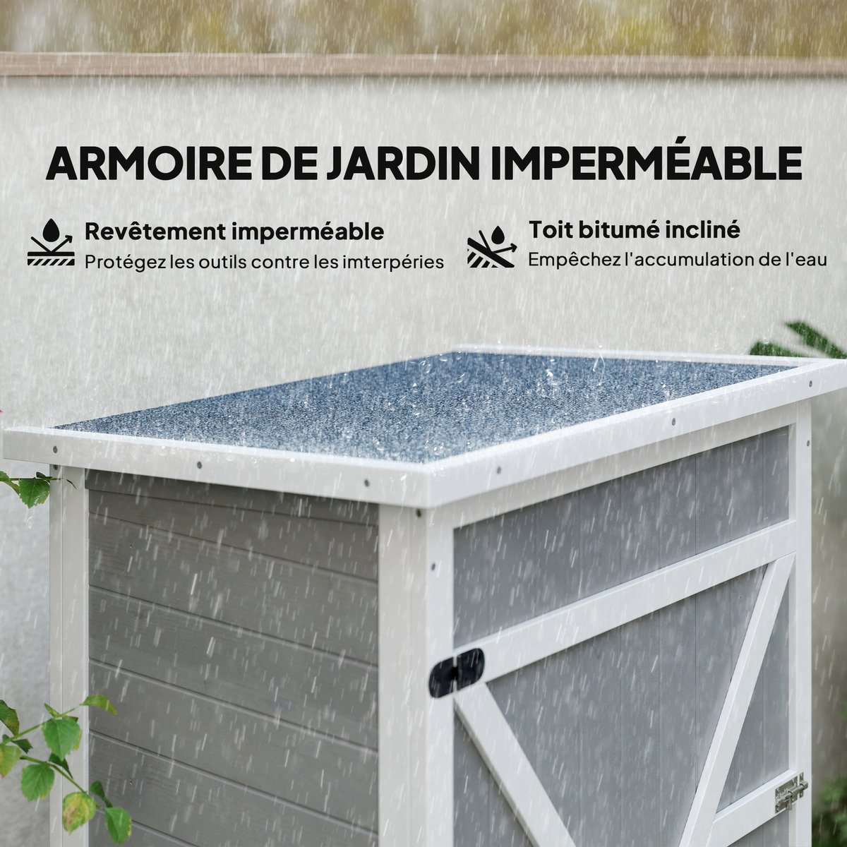 Abri de jardin Bois Gris gris, OUTSUNNY