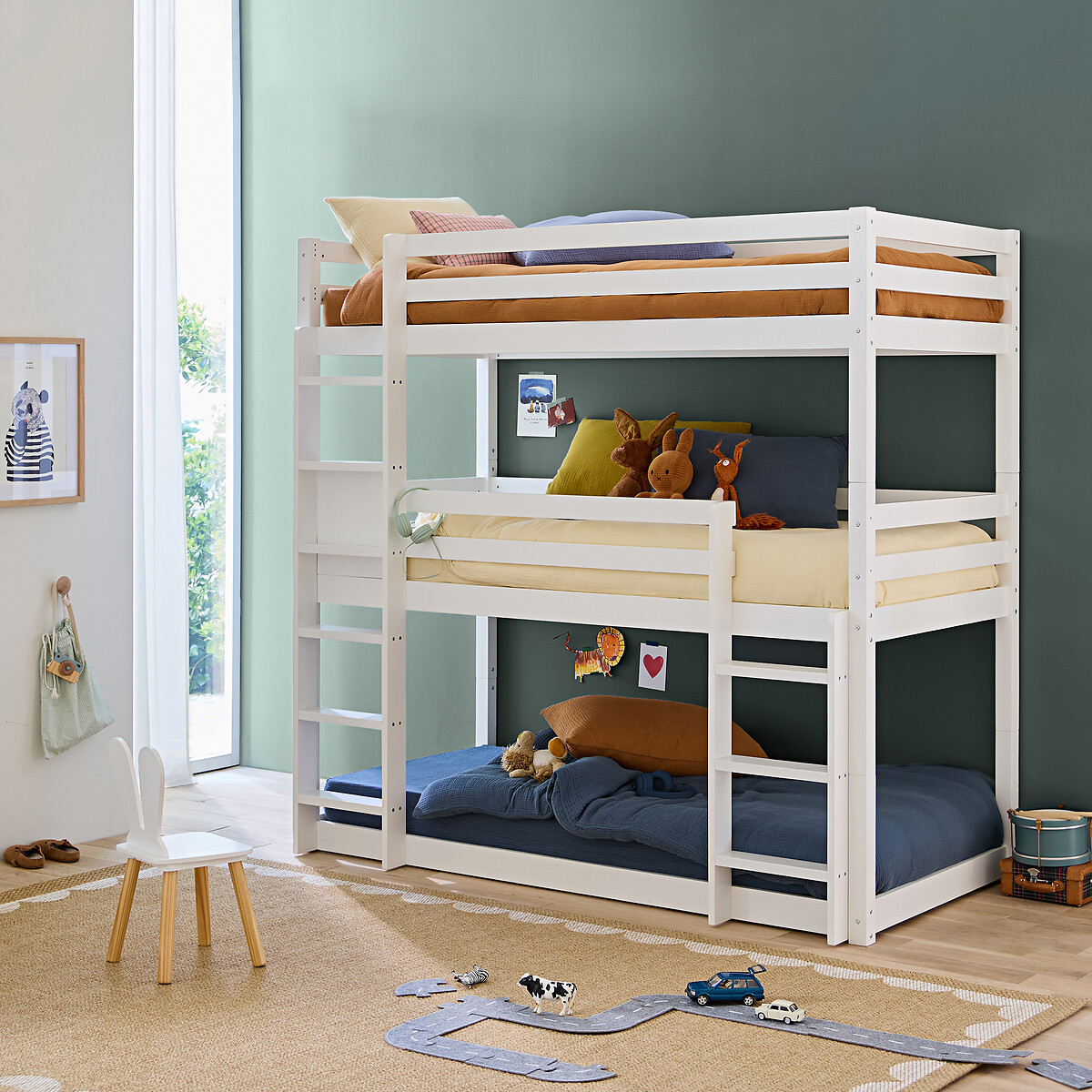 Litera de 3 camas con somier, Maysar blanco, LA REDOUTE INTERIEURS