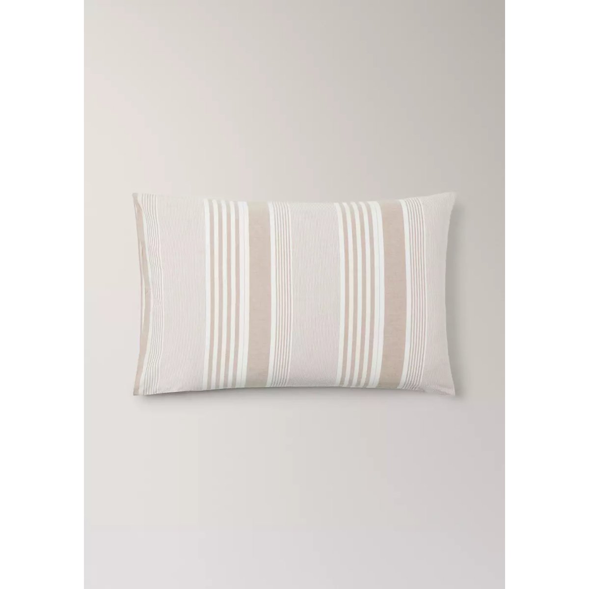 Taie d'oreiller 100 % coton à rayures 50 x 75 cm tabac, MANGO HOME