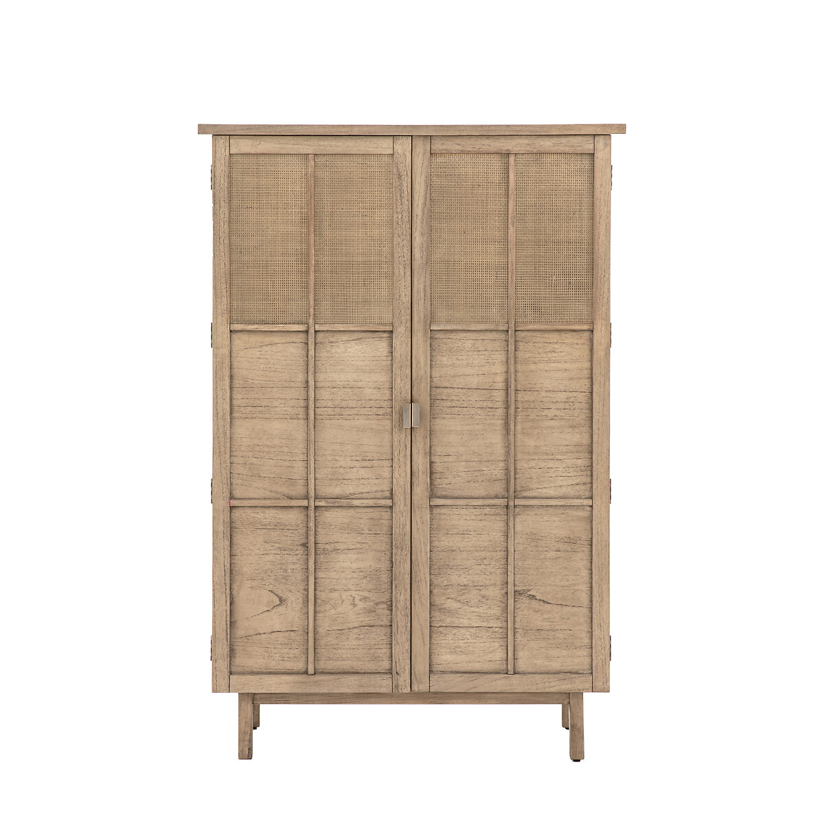 Bharhut Japandi Panelled Rattan 2 Door Cupboard wood, ÉDITÉ
