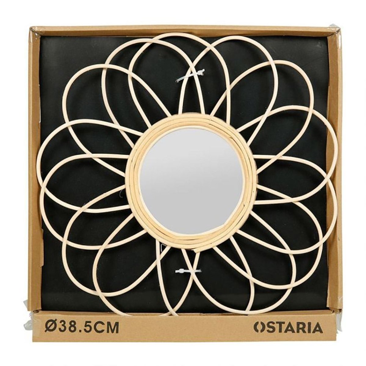 Miroir marguerite rotin D38.5 beige, DECORATIE