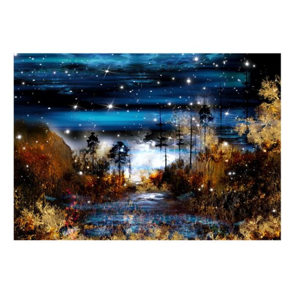 Papier peint intissé panoramique Fantaisie Magical forest beige, EDEN