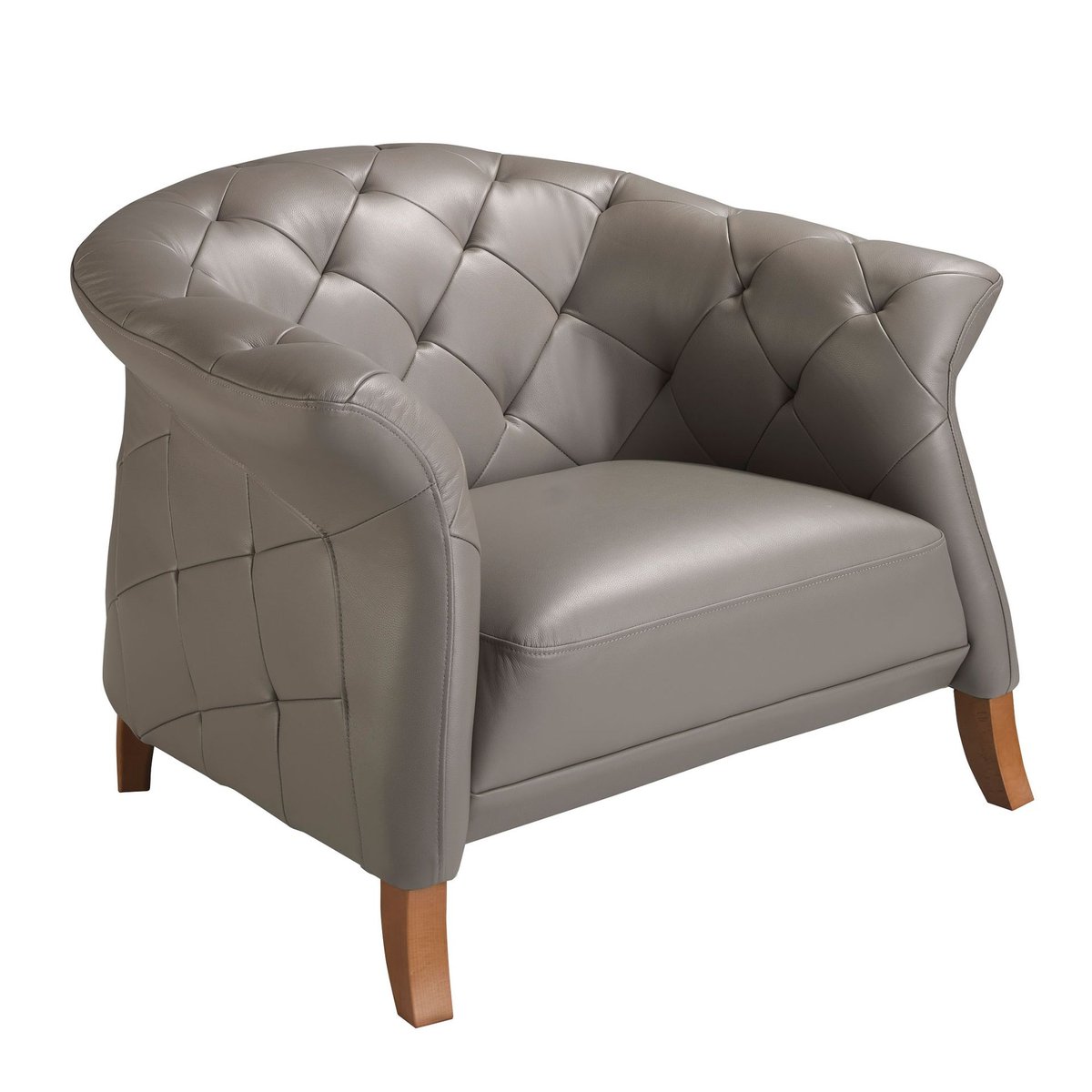 Fauteuil en cuir gris | miel, ANGEL CERDA