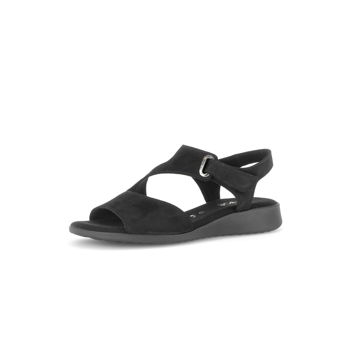 Sandales en cuir à talon compensé noir, GABOR