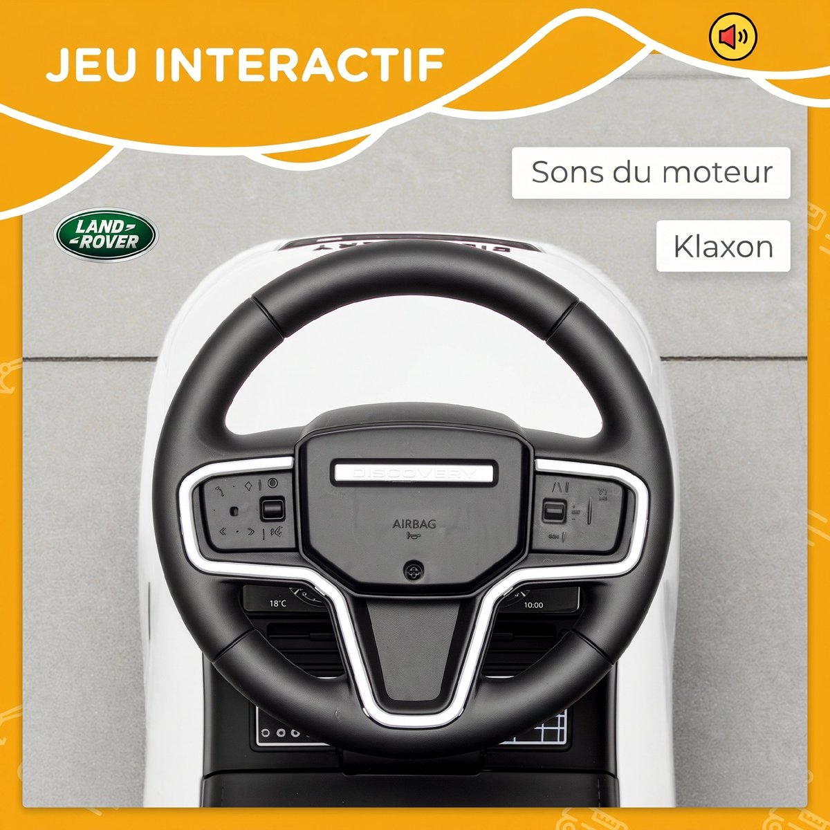 Voiture à glissière pour enfants PP et acier blanc, AIYAPLAY