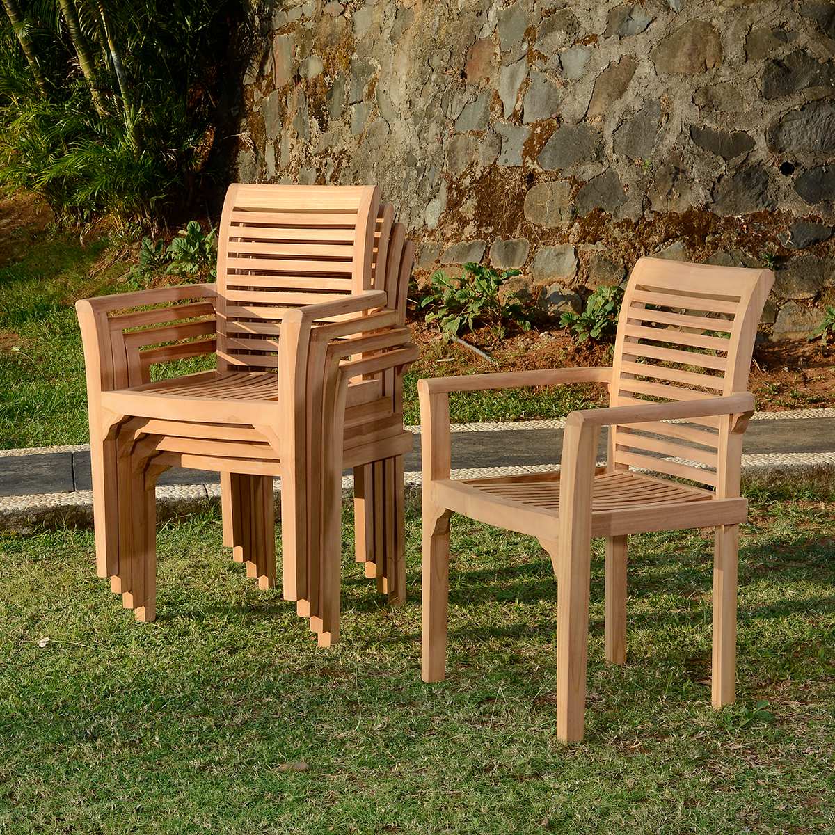 Fauteuil de jardin en teck massif Samoa naturel, TECK ATTITUDE