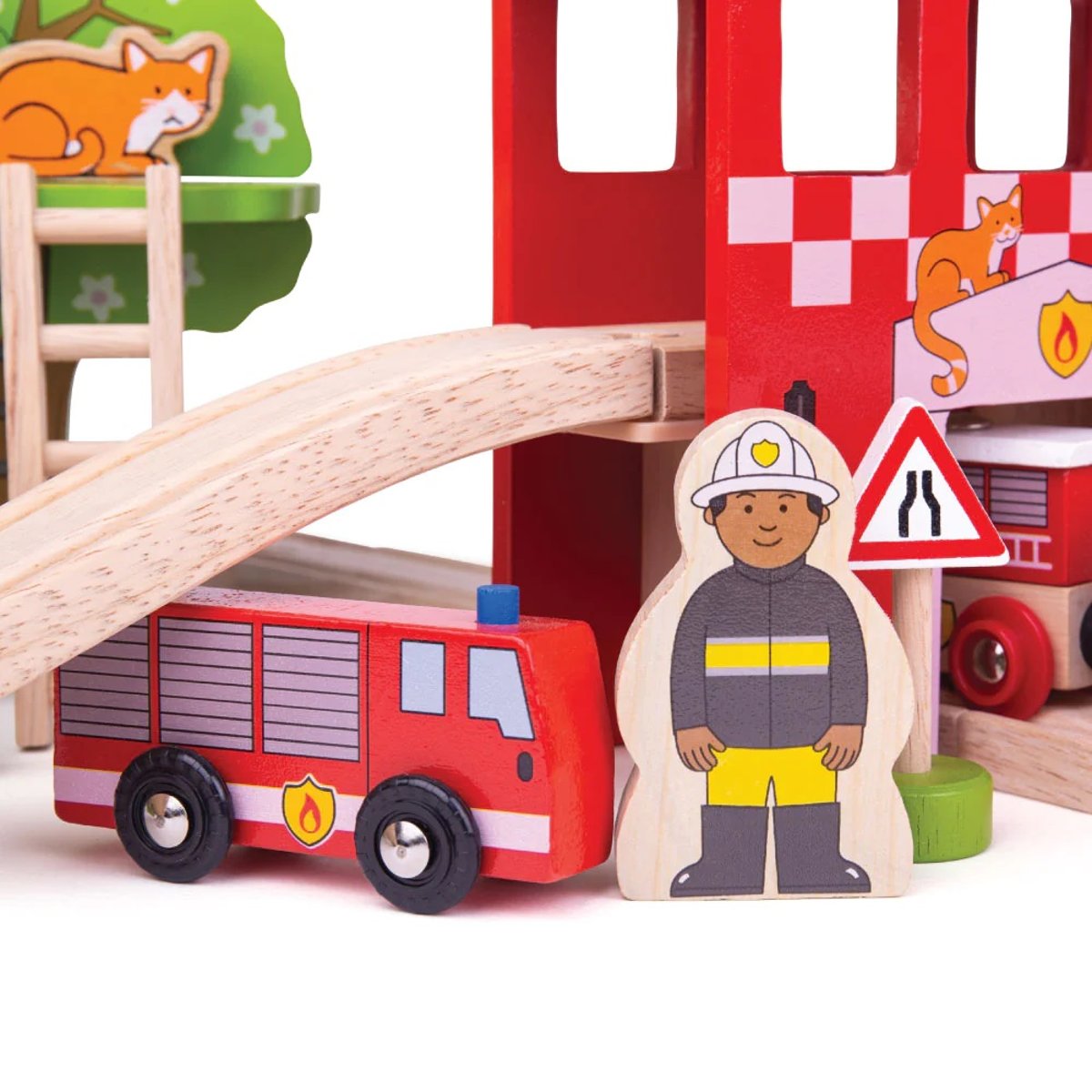 Circuit de train Caserne de pompiers rouge, BIGJIGS