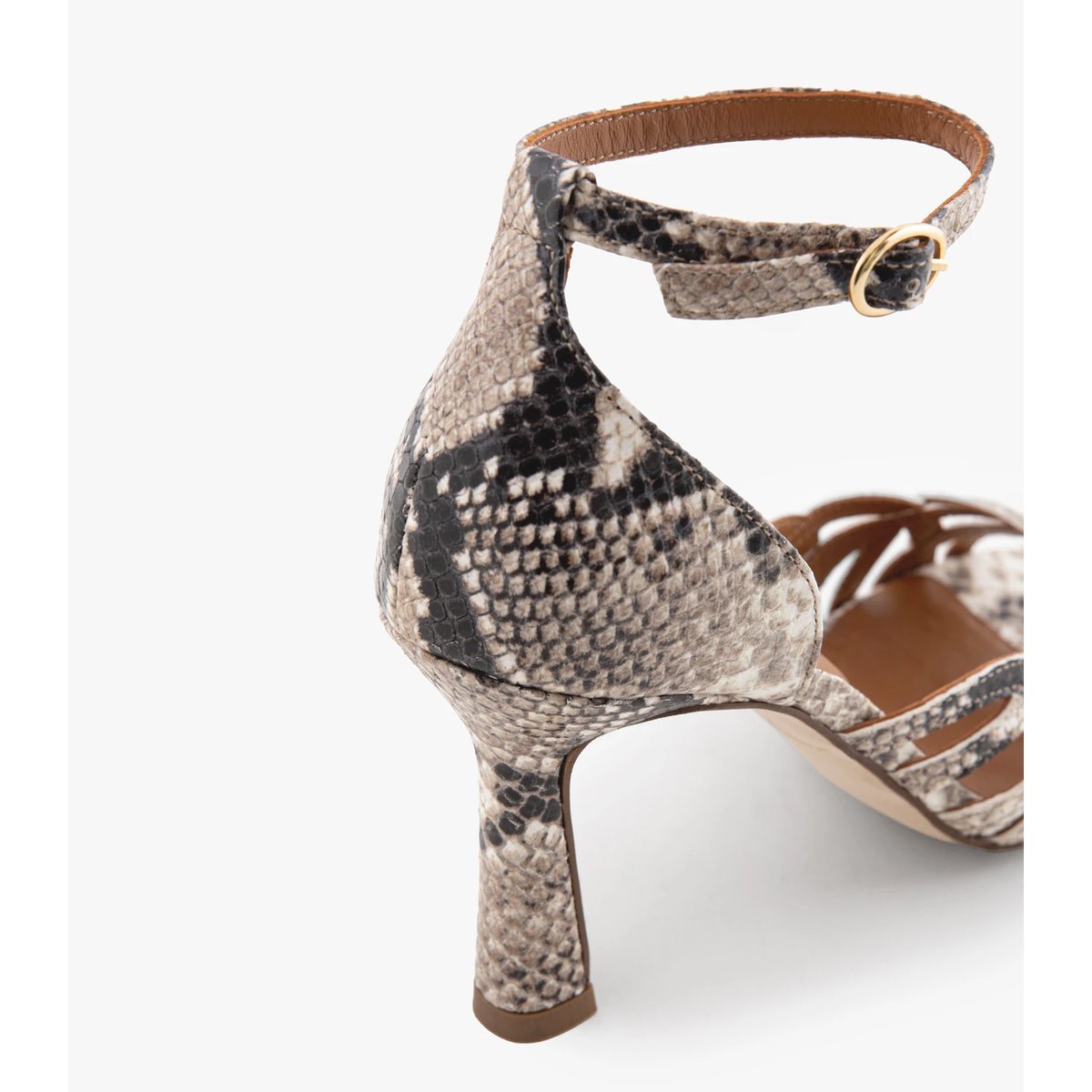 Sandale cuir façon python ARIANA beige, MAISON TOUFET
