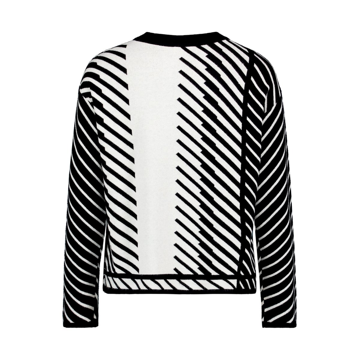 Pull-over en maille à motif jacquard patch cream/black, BETTY BARCLAY