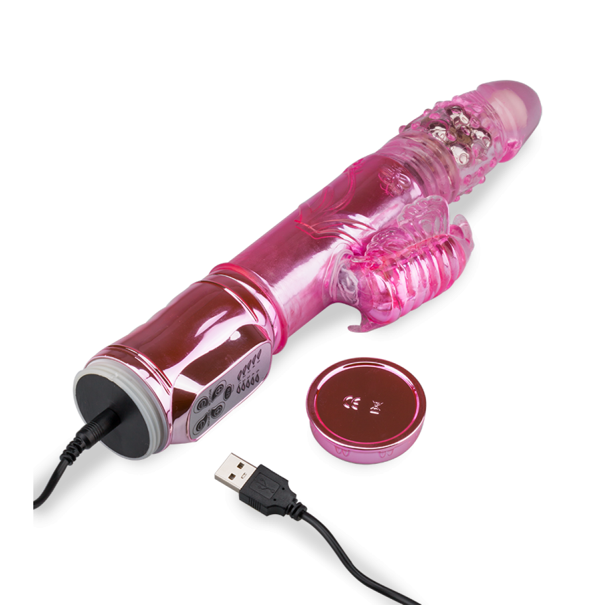 Vibro papillon XXL deluxe USB va-et-vient rose, LOVE AND VIBES