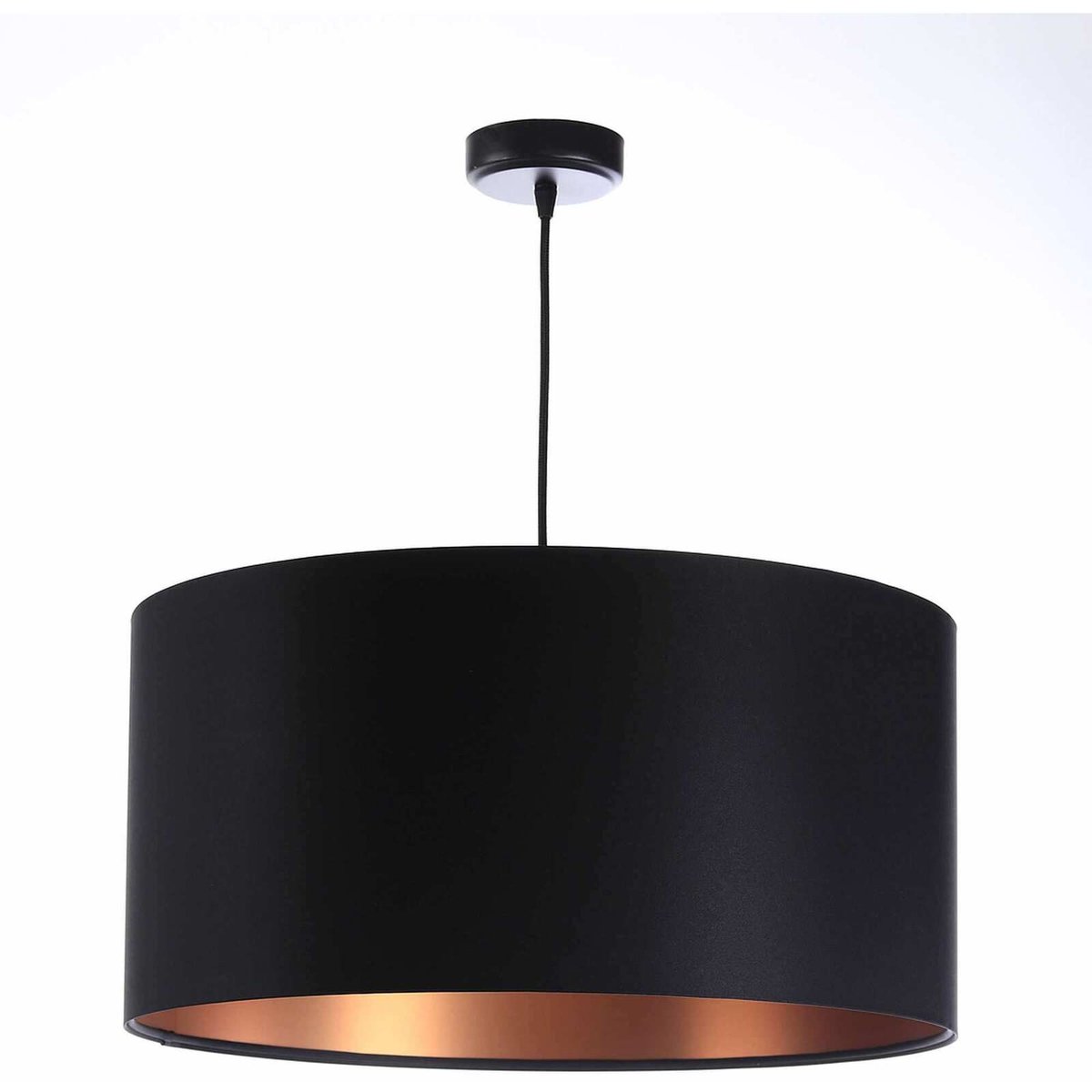 Suspension en tissu satin, GLAM noir et cuivre brossé, BPS KONCEPT