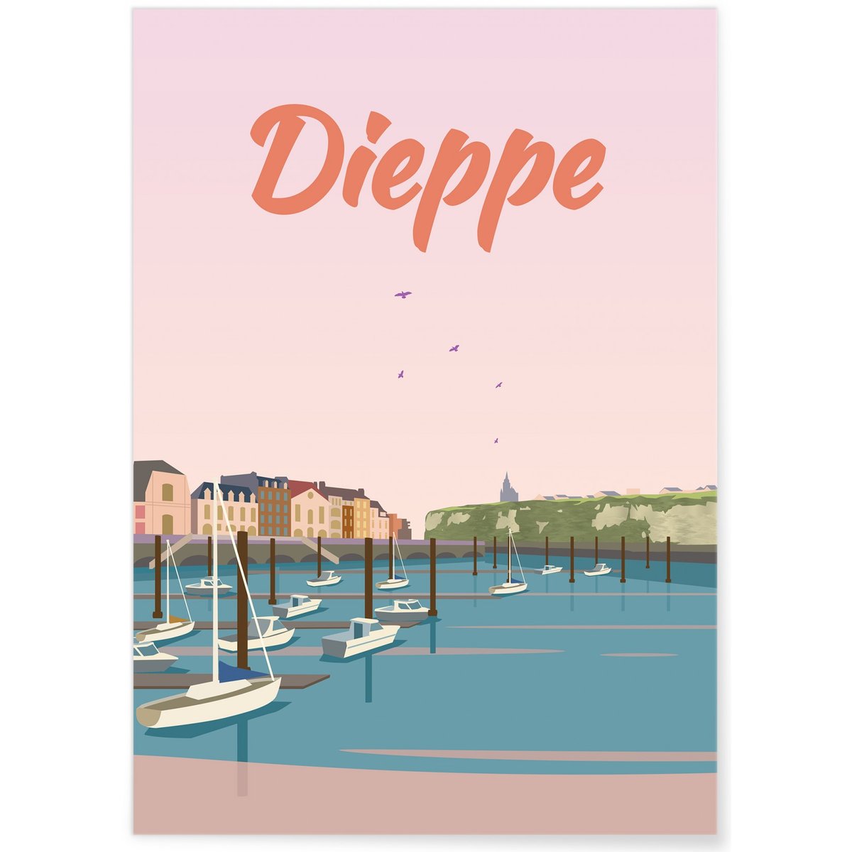 Affiche ville Dieppe blanc, L'AFFICHERIE
