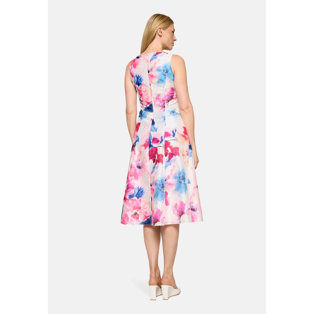 Robe de cocktail à plis creux cream/pink, VERA MONT