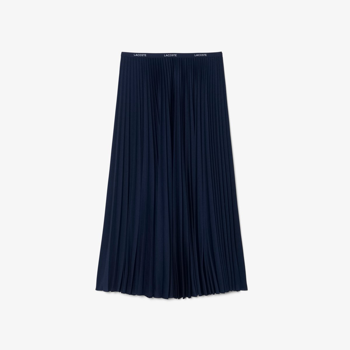 Jupe longue plissée taille élastiquée bleu-166, LACOSTE
